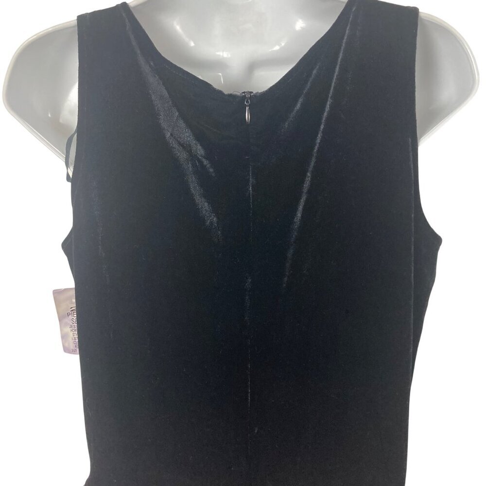 Vintage Jessica Howard Maxi Dress 12 Black Velvet Top Red Skirt Witchy Goth - Picture 10 of 10